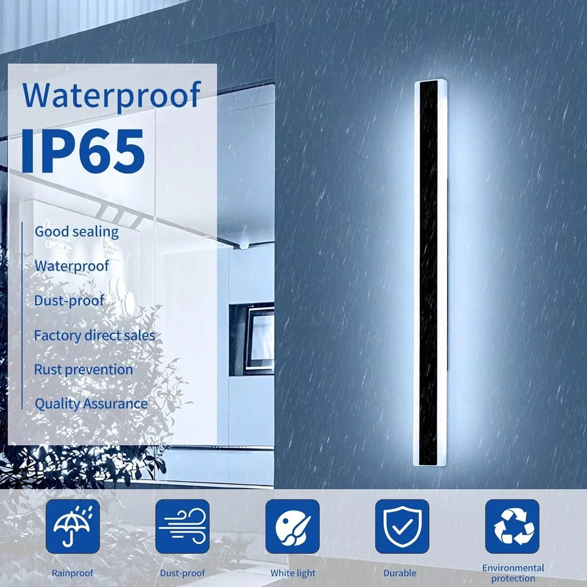 6500K Cool Outdoor Wall Light Modern Porch - Image 3