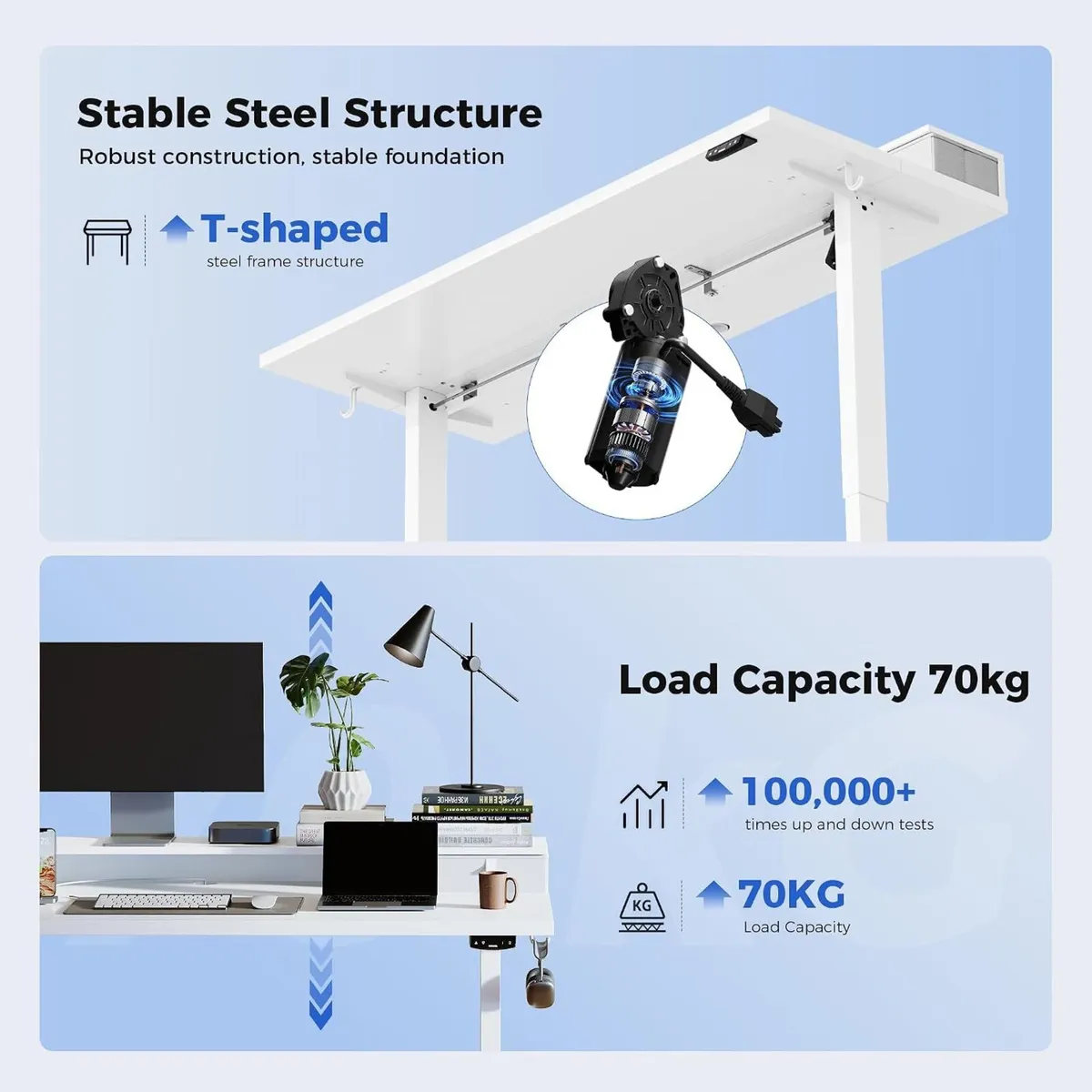 Electric Adjustable Height Desk with 2 Fabric - Image 4