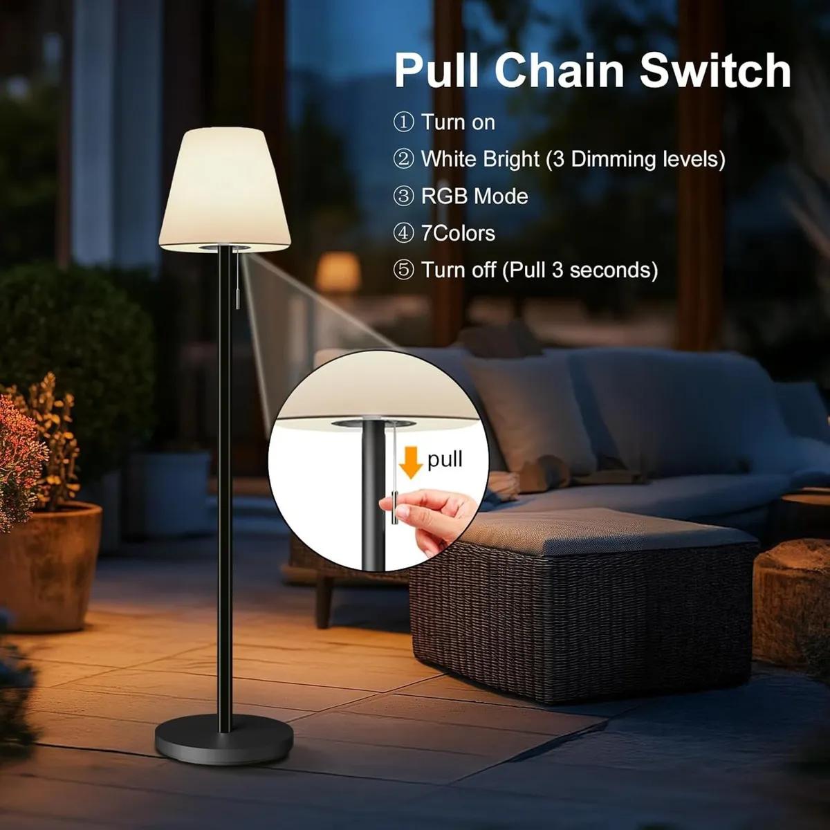 Outdoor Floor Lamp Solar Lamps for Patio - Image 3