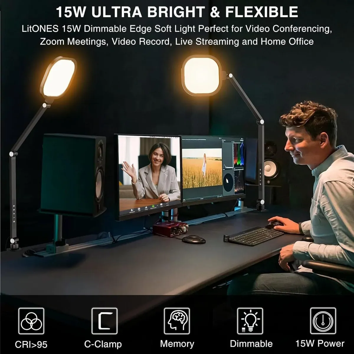 2 Packs LED Desk Lamp for Home Office - Image 2