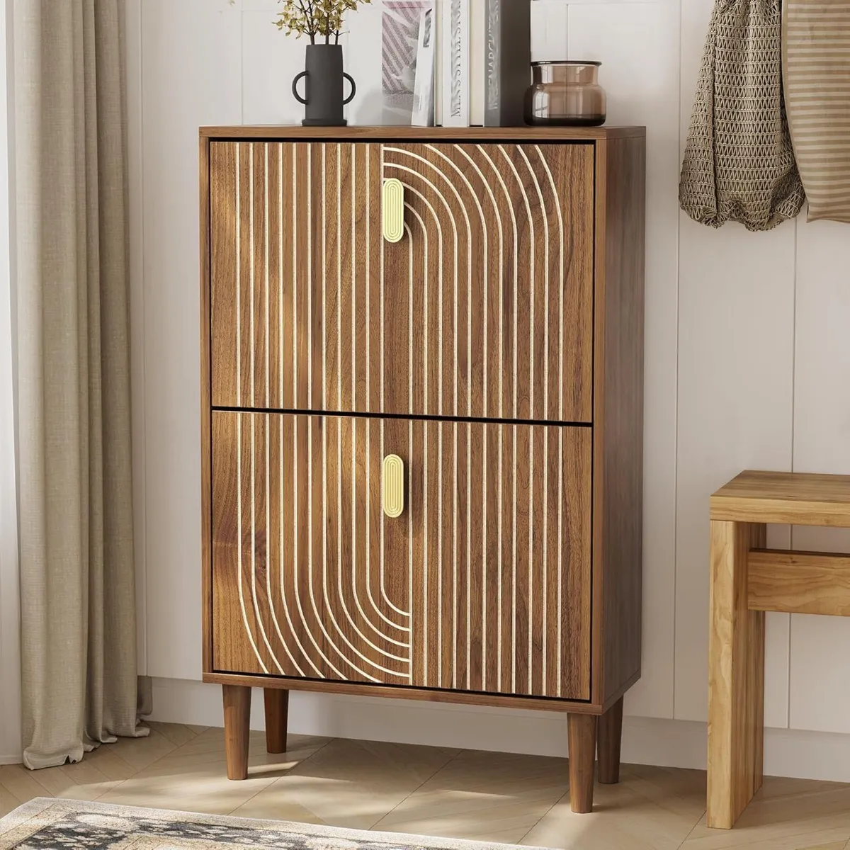Shoe Cabinet Storage for Entryway with 2 Flip - Image 1