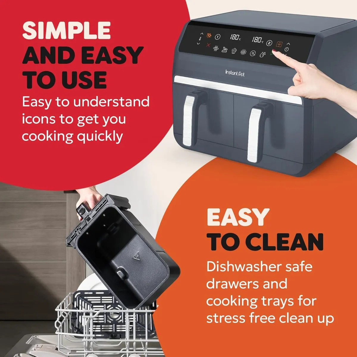 Vortex Dual Air Fryer Large 8L Twin - Image 4
