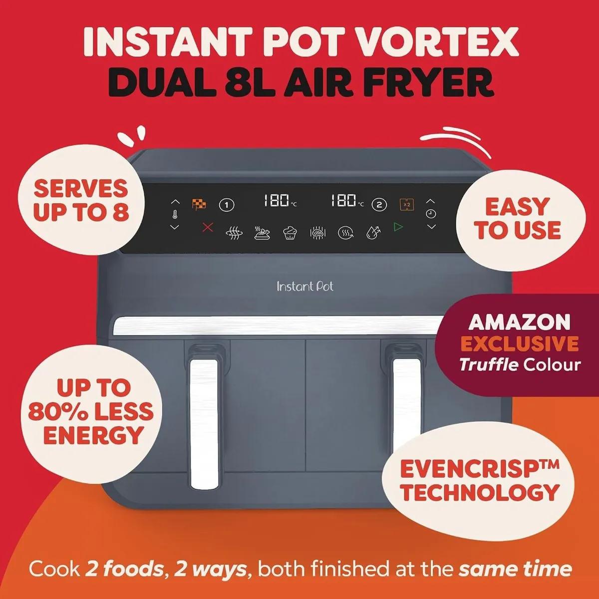 Vortex Dual Air Fryer Large 8L Twin - Image 2