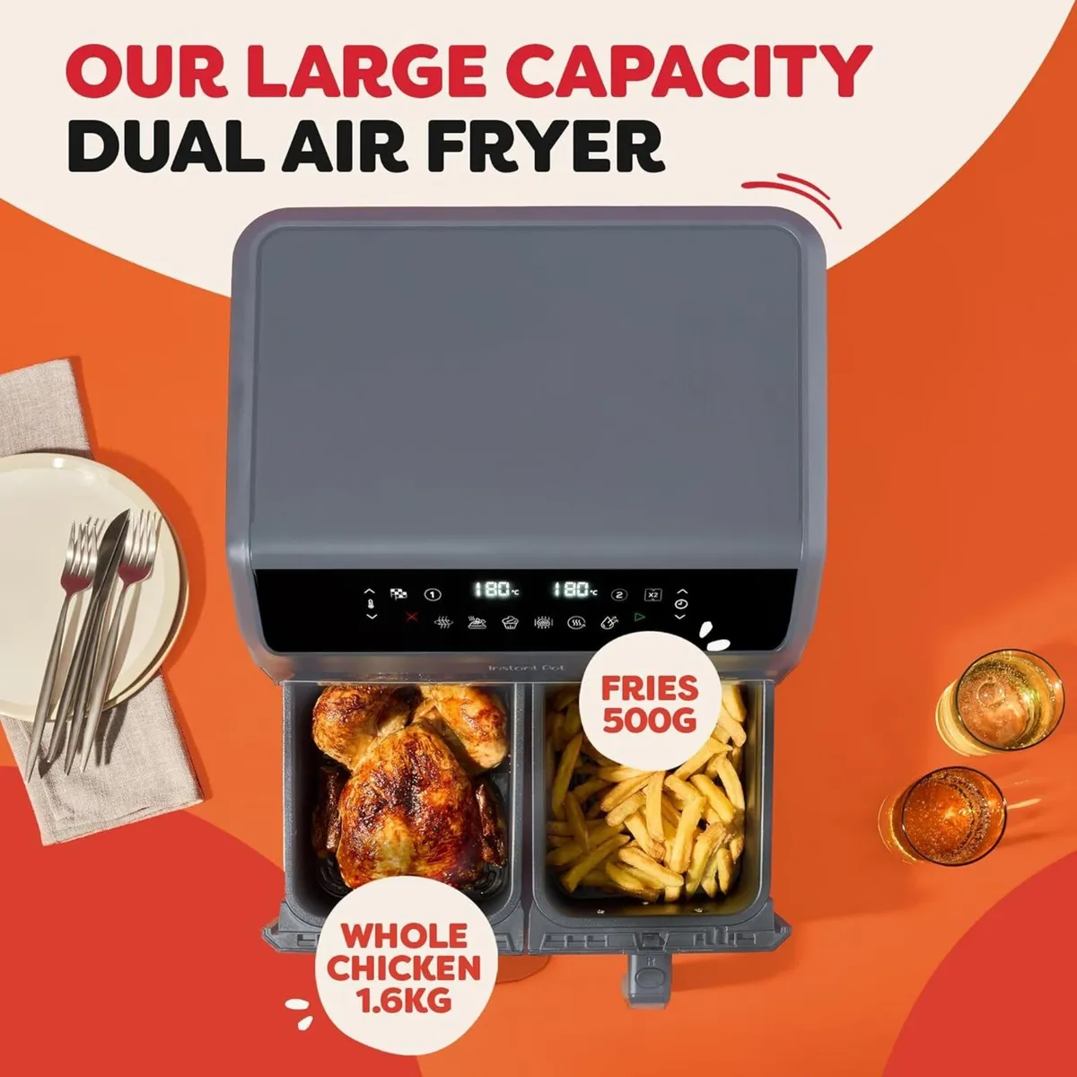 Vortex Dual Air Fryer Large 8L Twin - Image 3