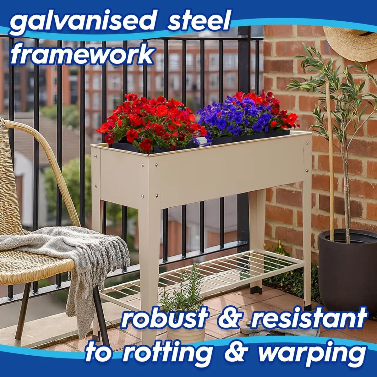 Elevated Raised Garden Beds with Legs Storage - Image 2