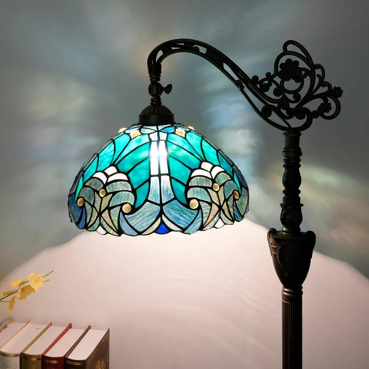 Tiffany Floor Lamp Vintage Standing Stained Glass - Image 1
