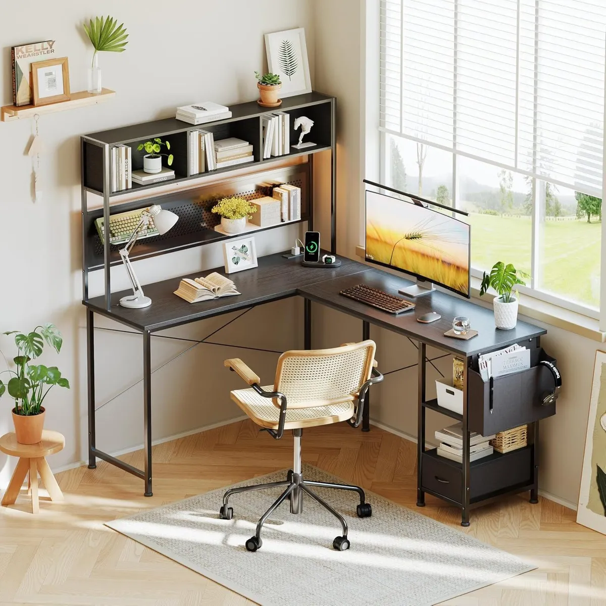 148x120CM L-Shaped Corner Gaming Desk Reversible - Image 2