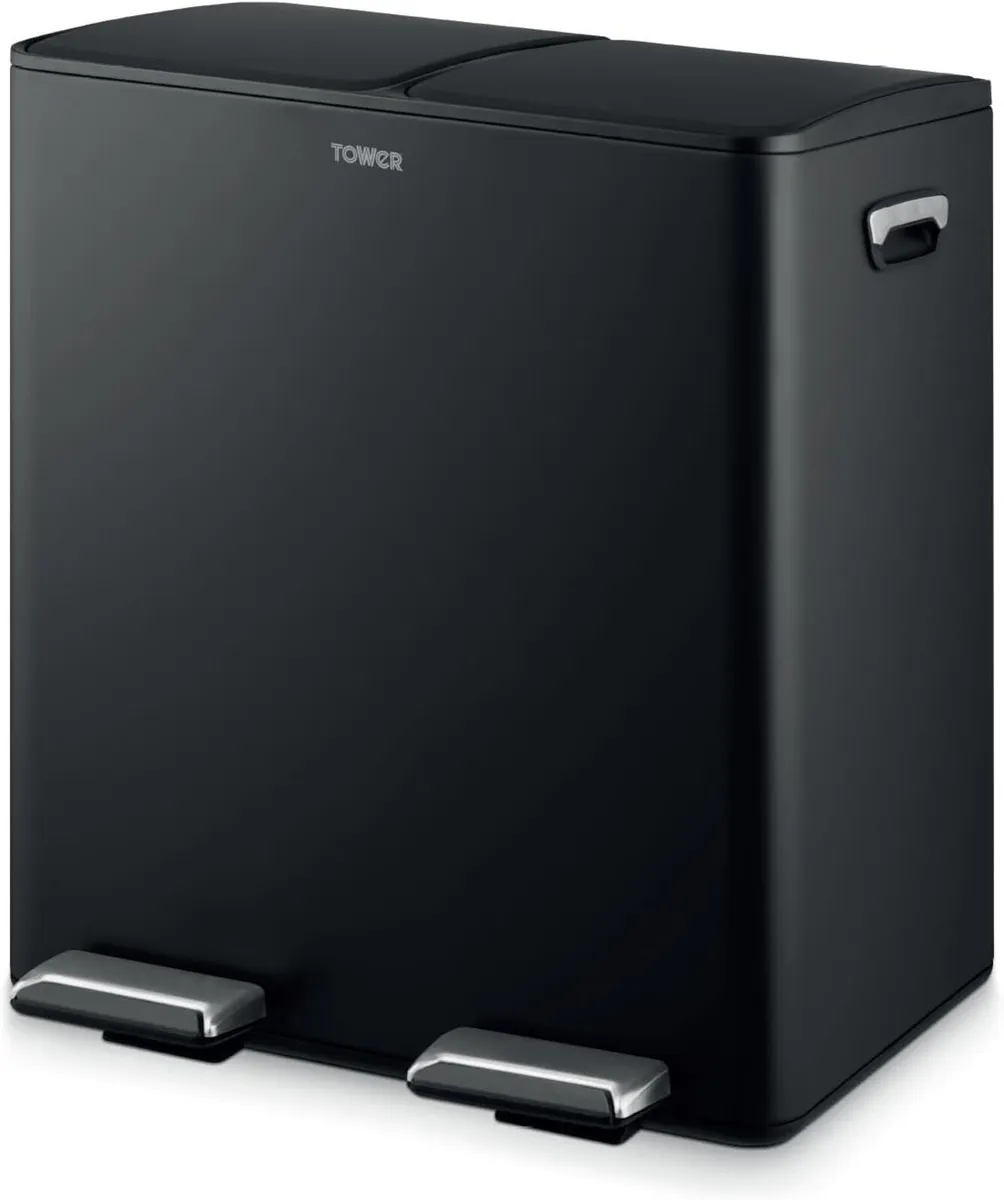 Recycling Pedal Bin Two 20L Compartments - Image 1