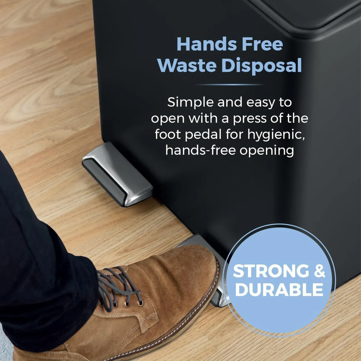 Recycling Pedal Bin Two 20L Compartments - Image 4