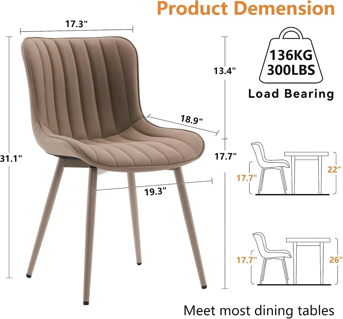 Dining Chairs Modern Kitchen Room (Set of 2) - Image 2