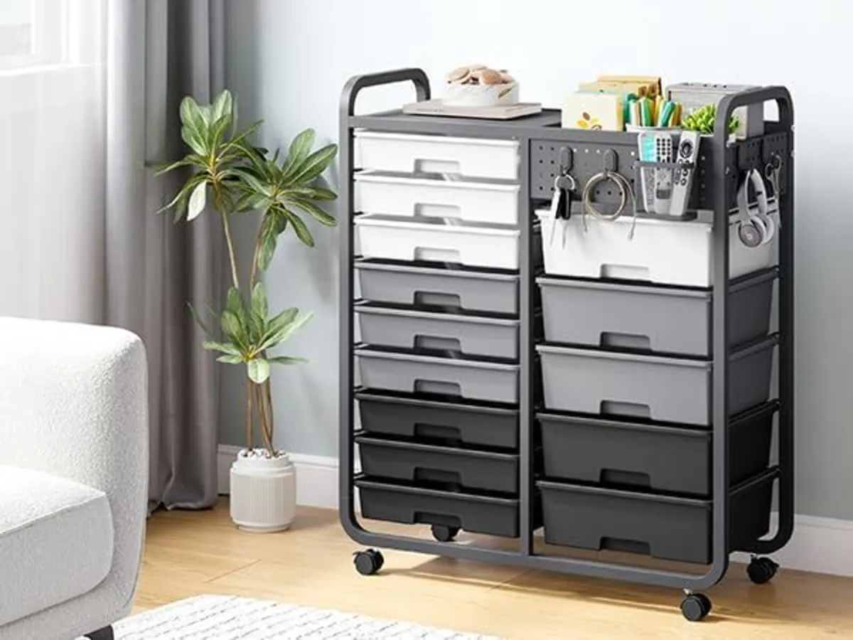 14-Drawer Craft Organiser Trolley Cart