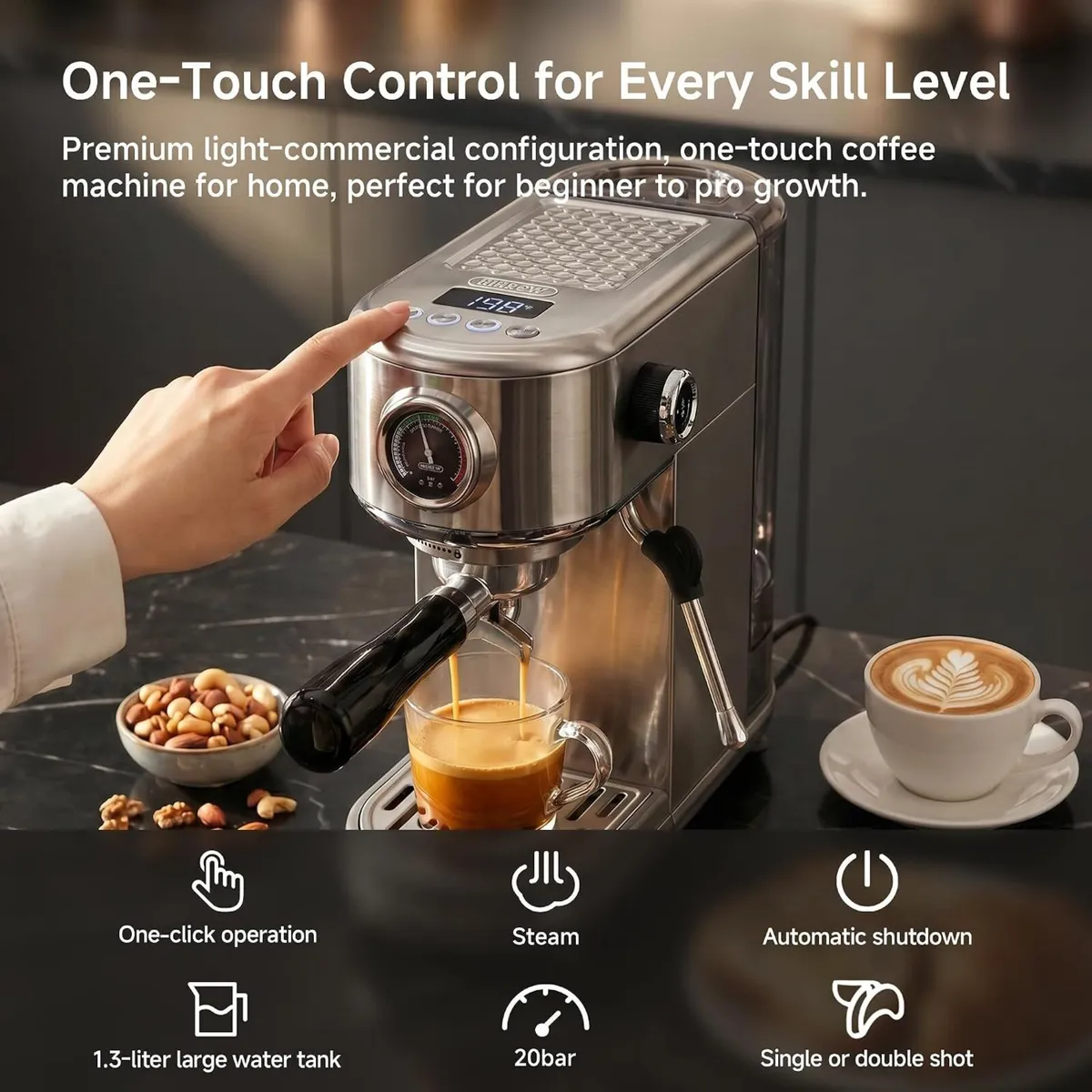 H10b Programmable Espresso Machine with LED - Image 2