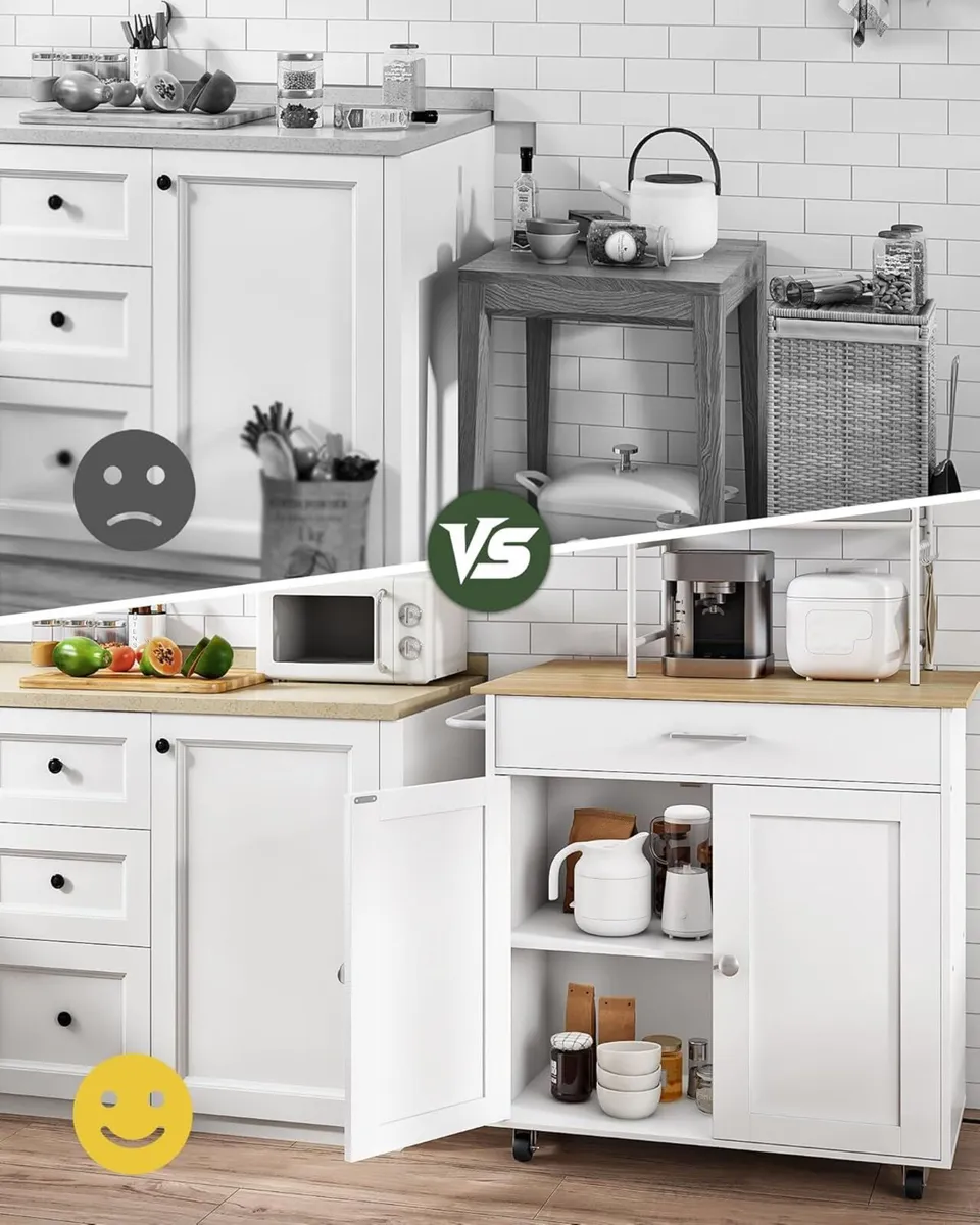 Kitchen Island Farmhouse Cart with One Double - Image 4