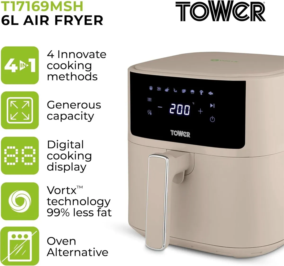T17169msh Vortx Air Fryer with Digital Control - Image 2