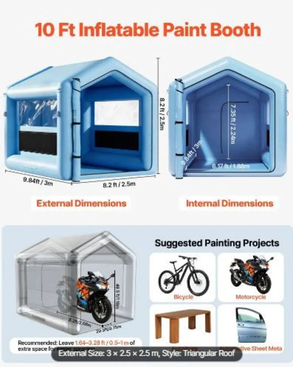 Inflatable Paint Booth, 3 x 2.5 x 2.5 m - Image 1
