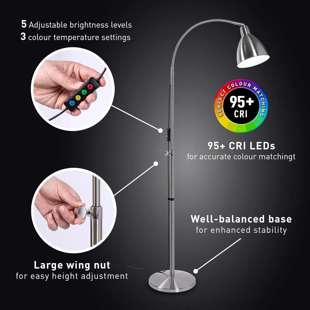 2 LED Floor Lamp 3 500 Lux 5 - Image 4