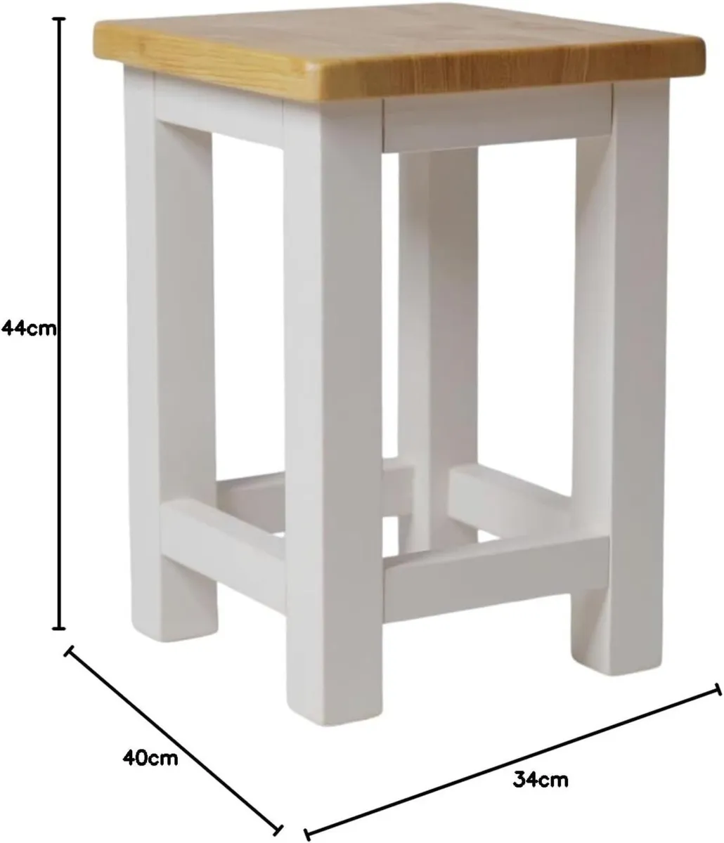 100% Oak Top Side Table Painted End Nightstand - Image 2