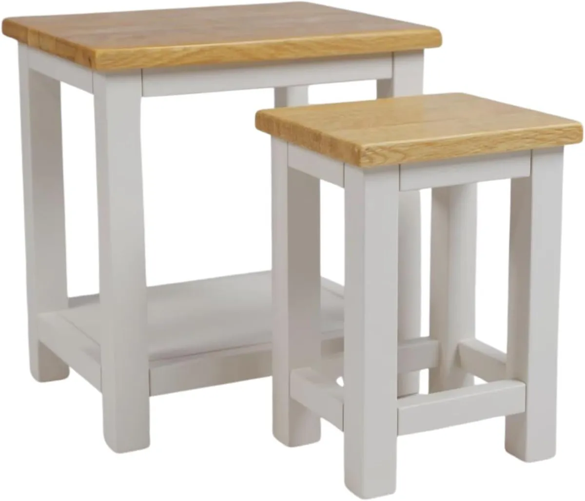 100% Oak Top Side Table Painted End Nightstand - Image 3