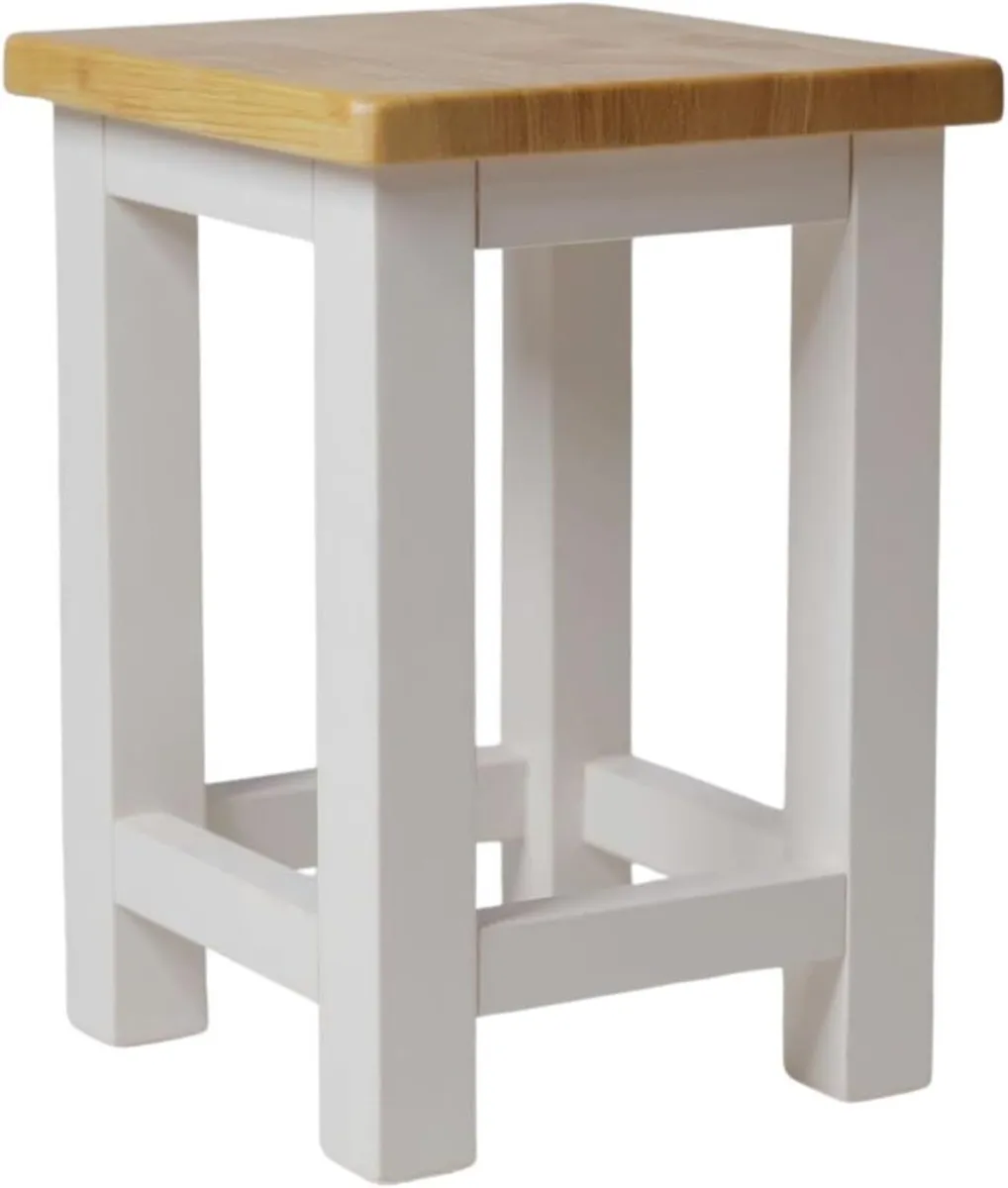 100% Oak Top Side Table Painted End Nightstand - Image 4