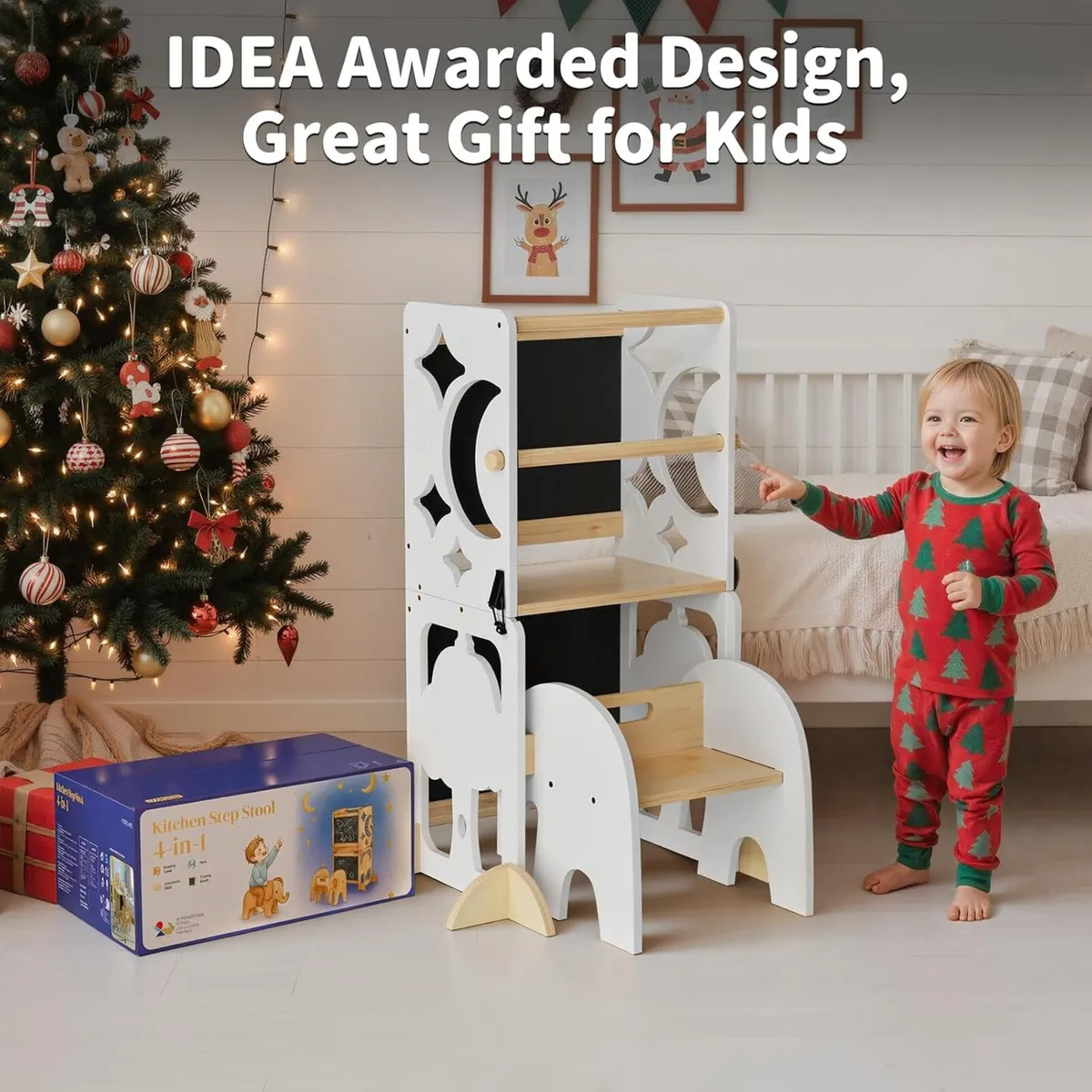 4-In-1 Toddler Kitchen Step Stool Foldable - Image 3
