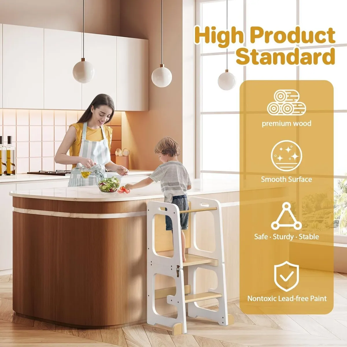 3-In-1 Toddler Step Stool Montessori Kids - Image 2