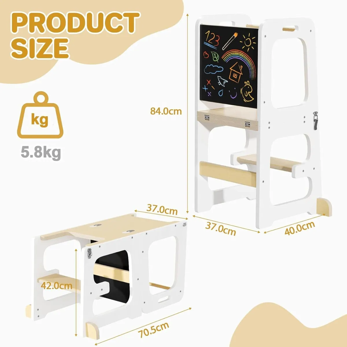 3-In-1 Toddler Step Stool Montessori Kids - Image 3