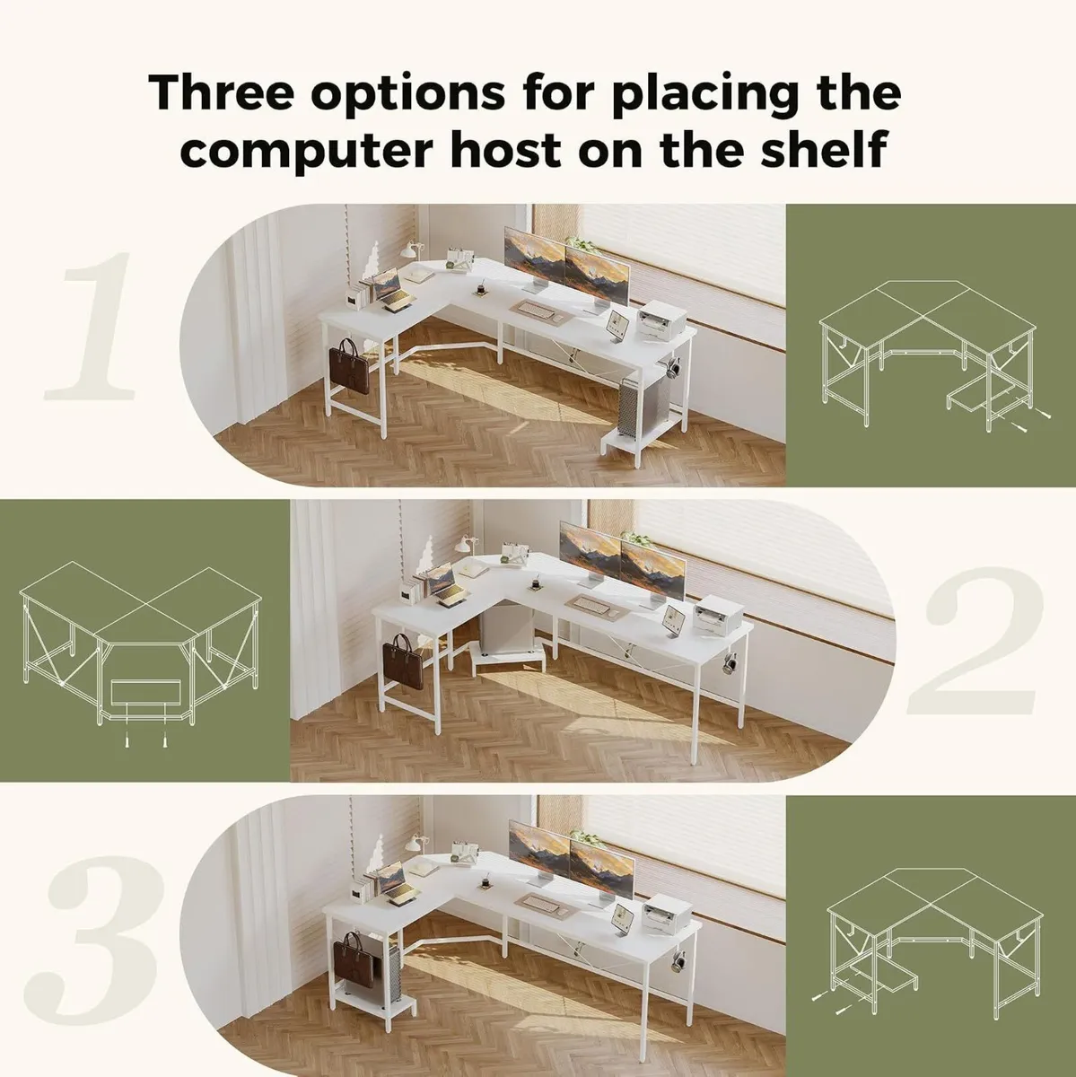 L Shaped Desk Diamond Design for Socket - Image 3