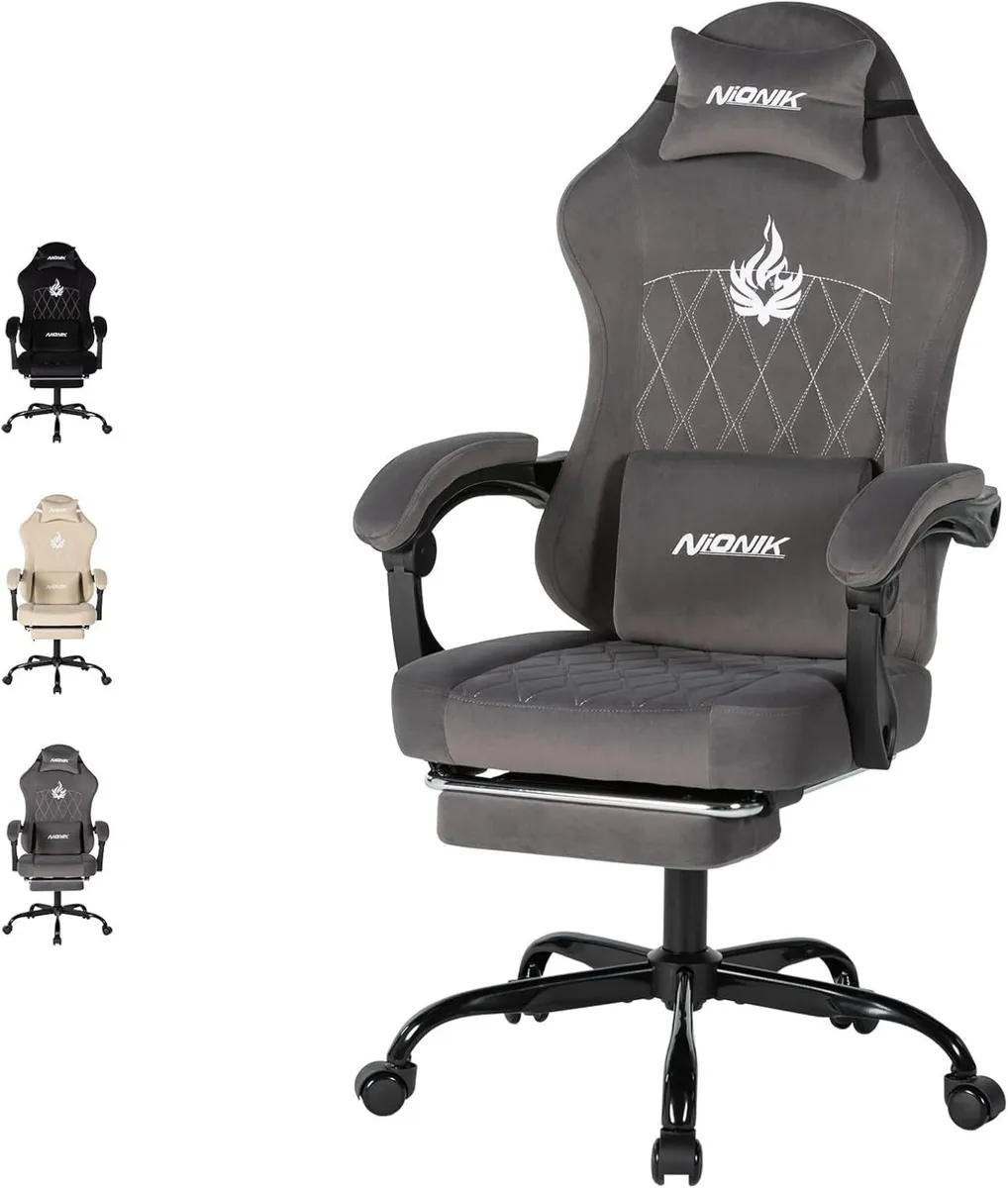 Gaming Chair with Footrest Ergonomic Office - Image 1