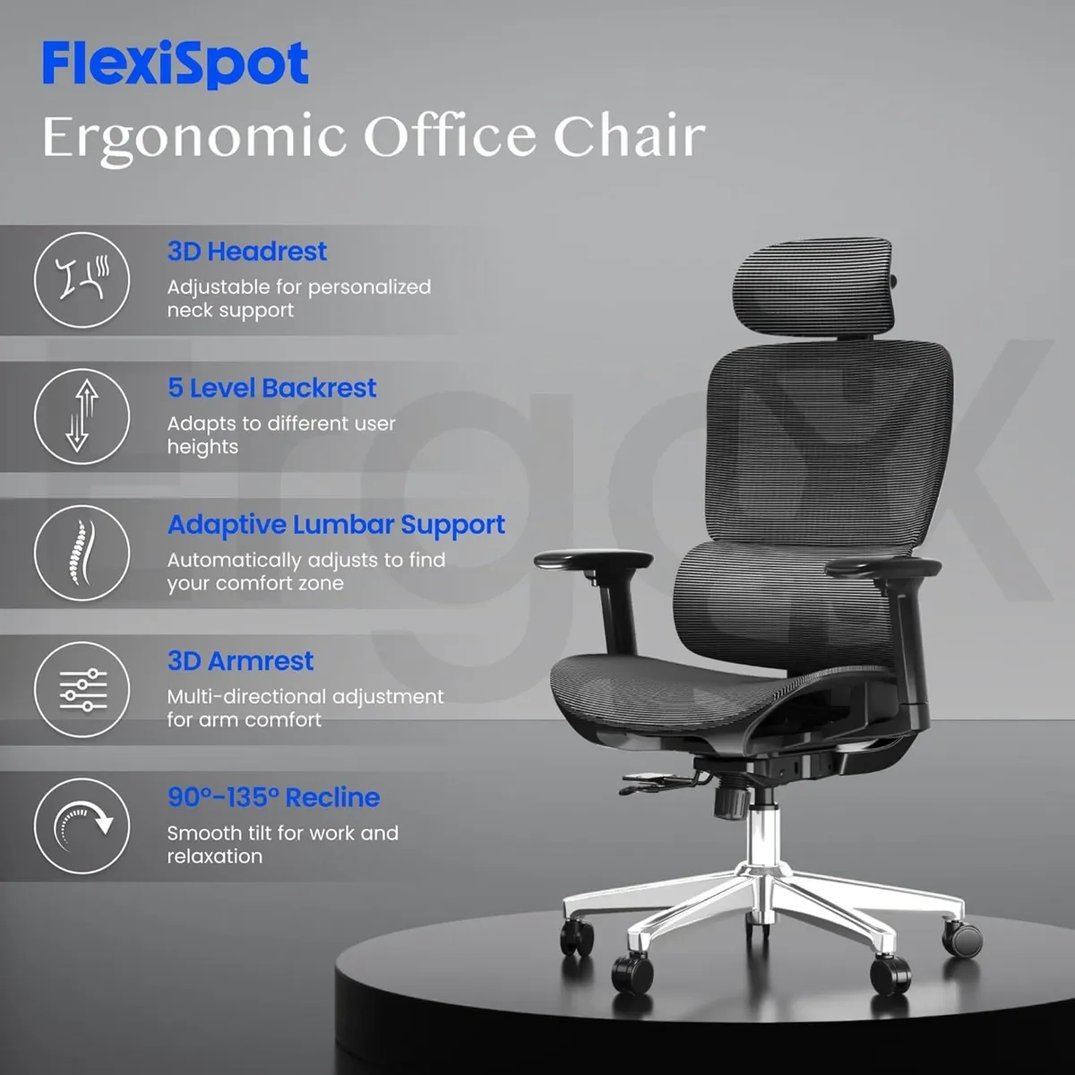 Ergonomic Office Chair Desk 3d Armrests Headrest - Image 2