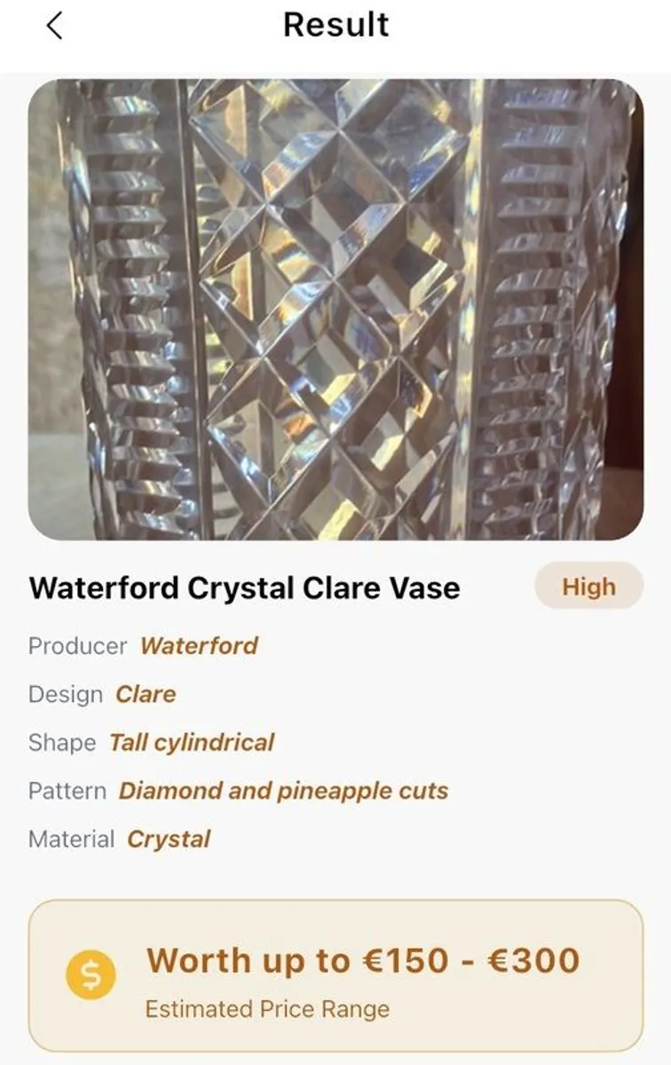 Waterford Crystal Clare Cut 8" Vase, mid 1950s. - Image 4