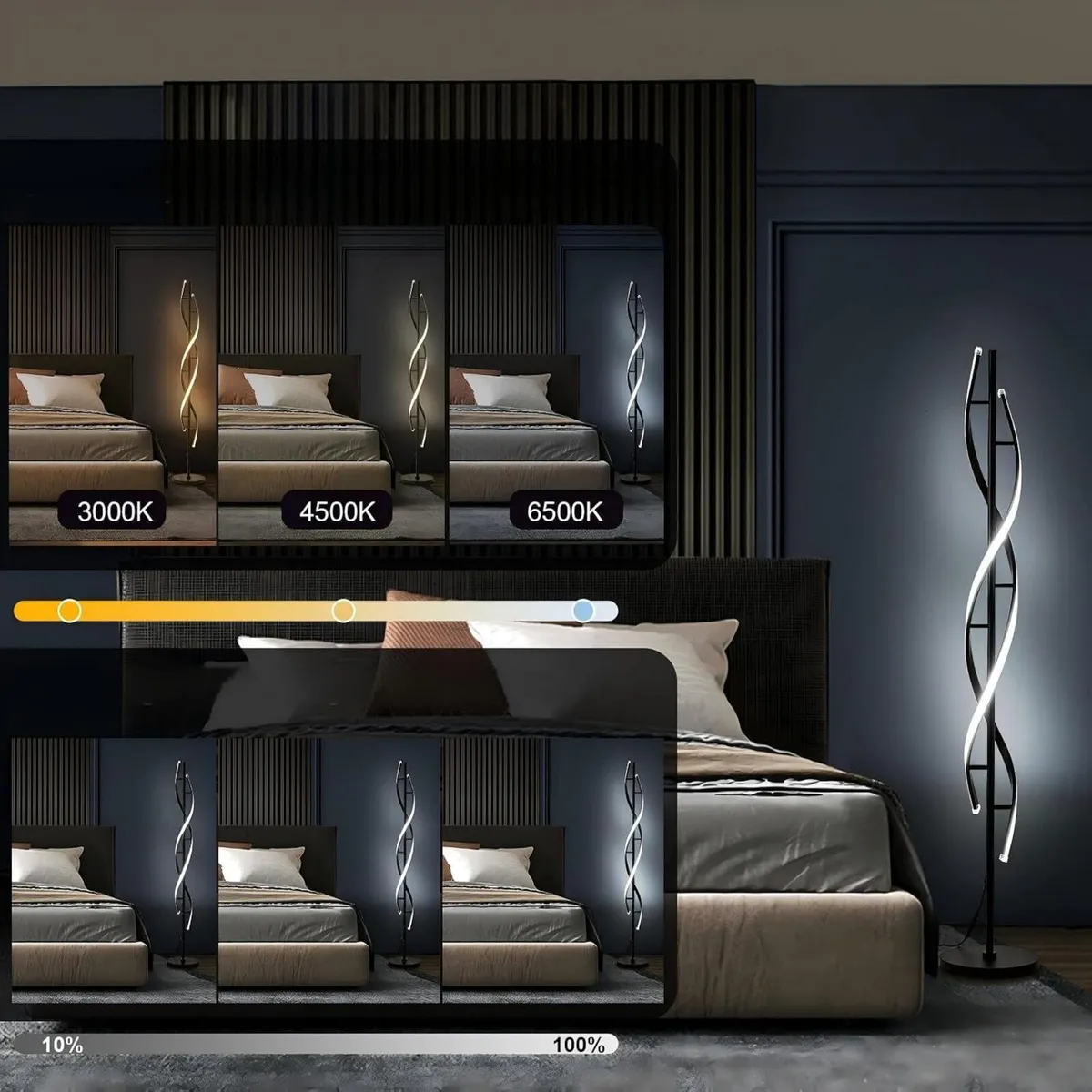 150CM Spiral LED Floor Lamp for Bedroom Modern - Image 2
