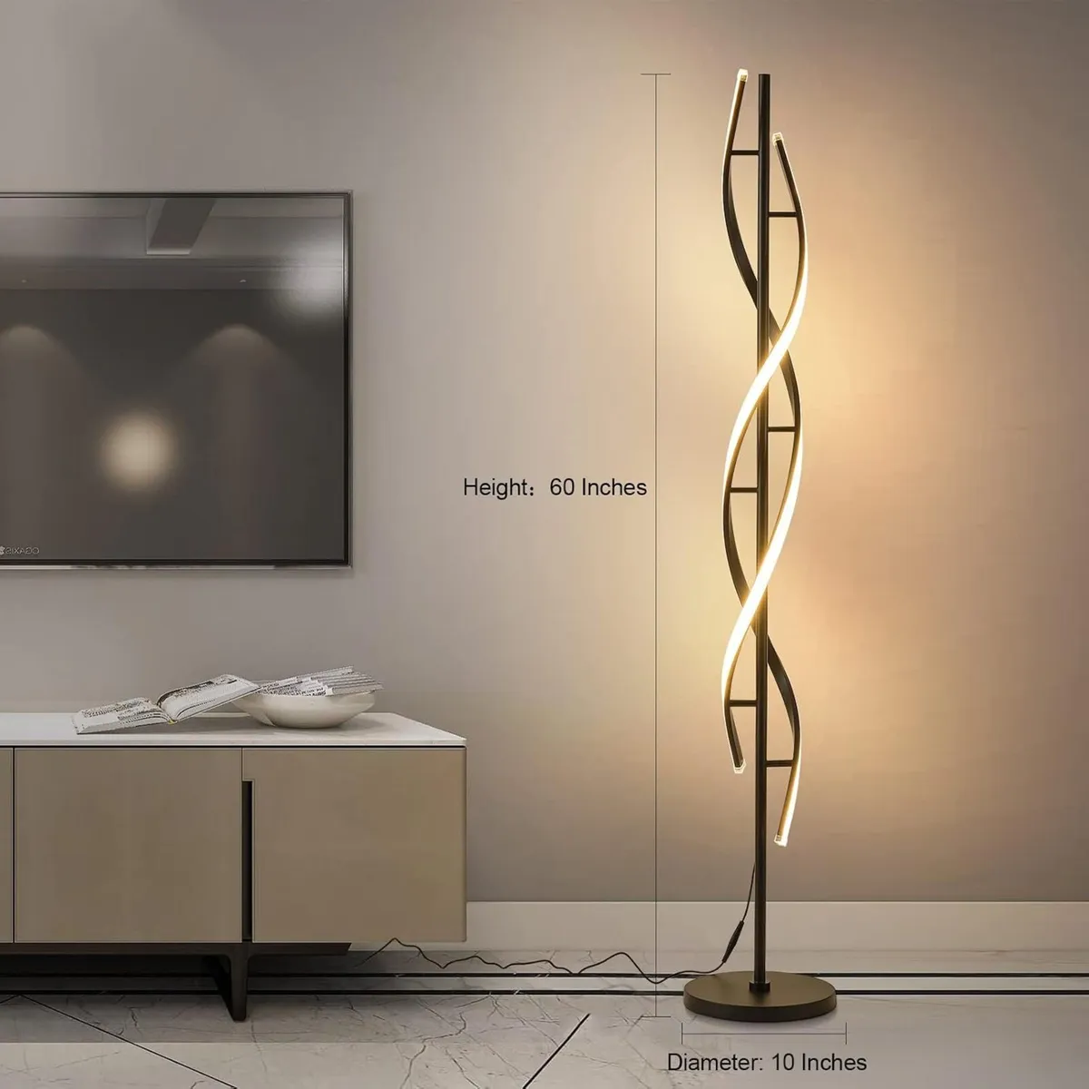 150CM Spiral LED Floor Lamp for Bedroom Modern - Image 4