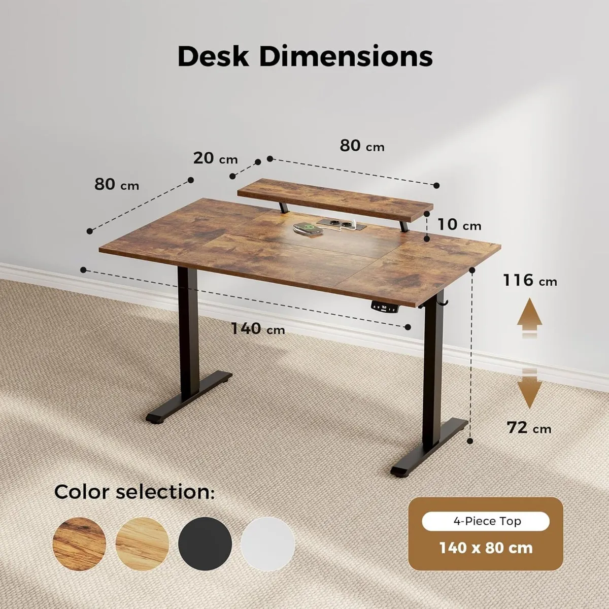 Electric Standing Desk LED Plug Movable - Image 2