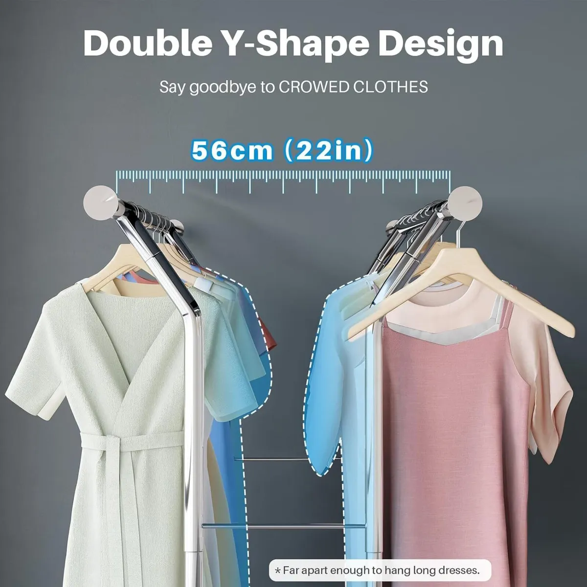 Heavy Duty Double Rail Clothes Rack with 160KG - Image 3