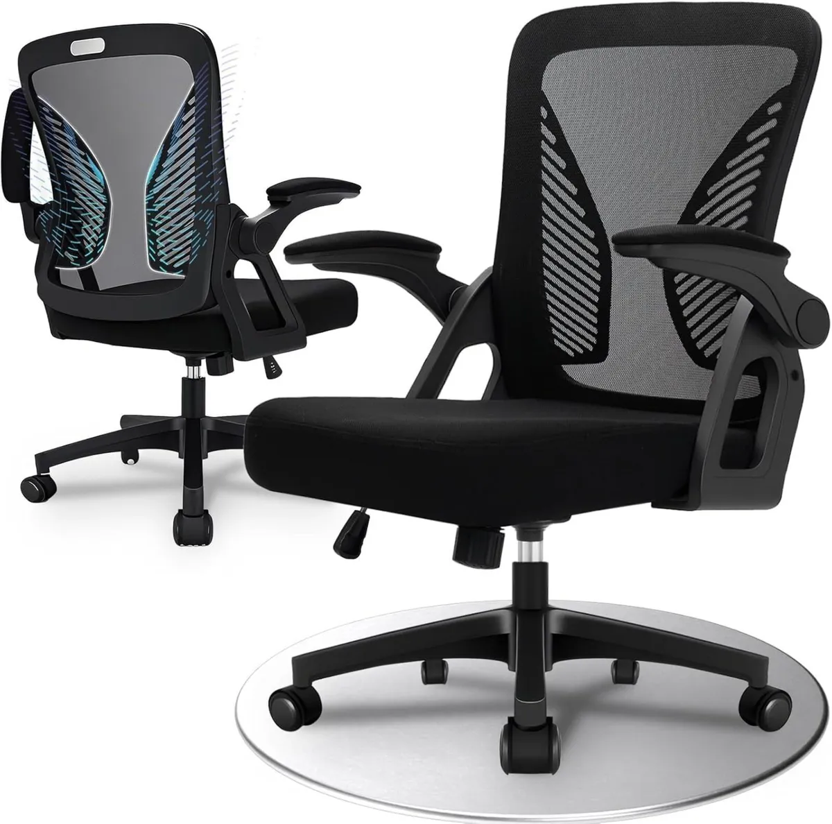 Ergonomic Office Chair Desk with Flip-Up Armrests - Image 1