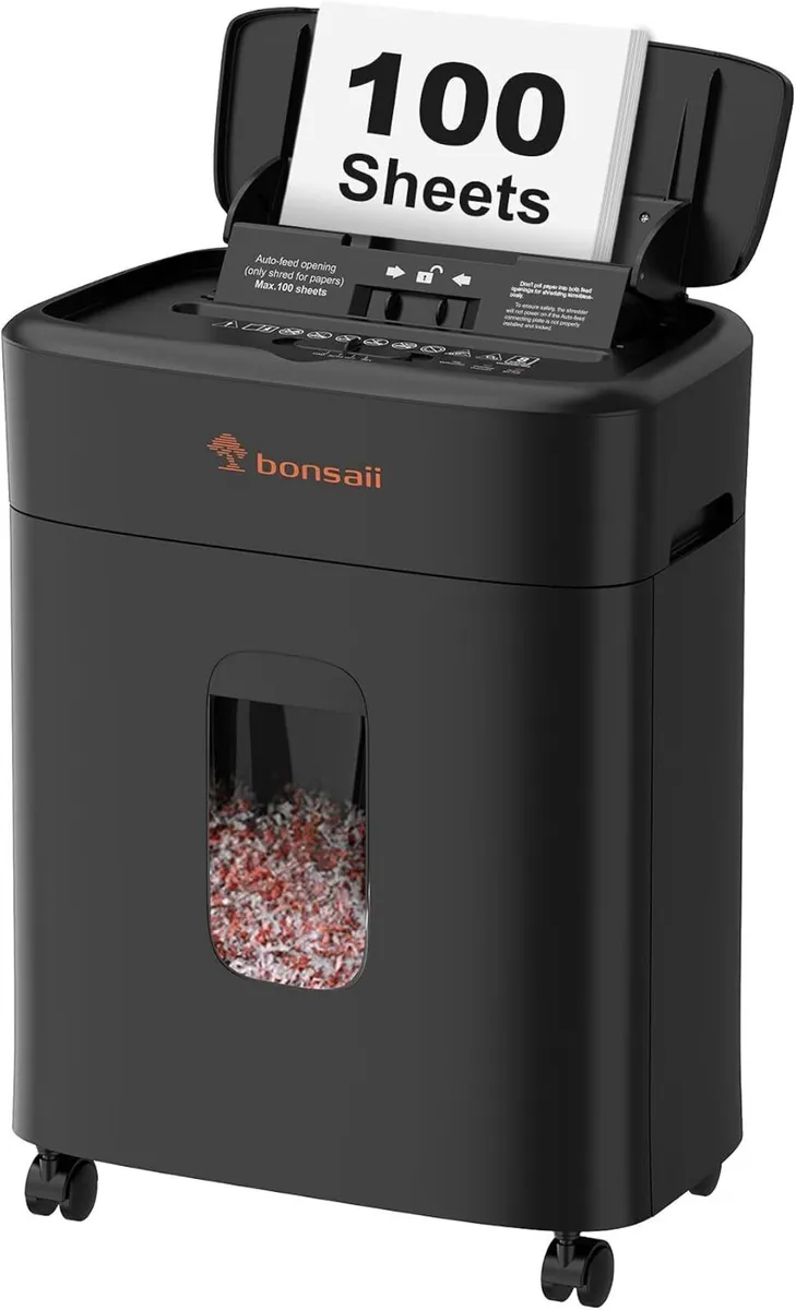 100-Sheet Auto-Feed Micro-Cut Heavy Duty Shredder - Image 1
