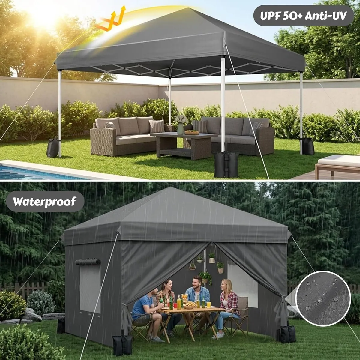 Gazebo with Sides 3m X 2 Mesh Windows - Image 2