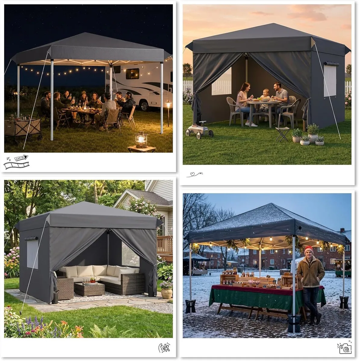 Gazebo with Sides 3m X 2 Mesh Windows - Image 3