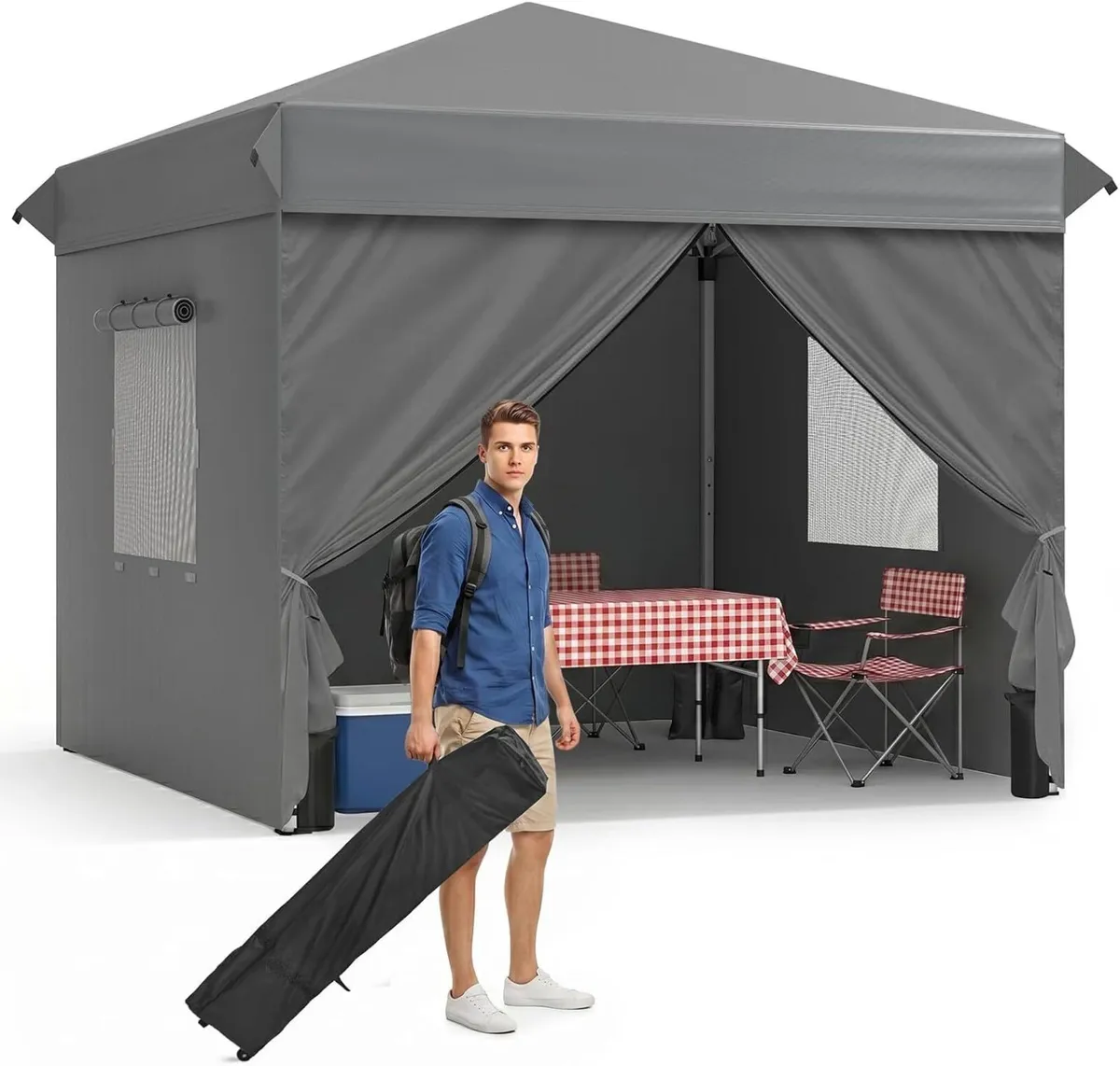 Gazebo with Sides 3m X 2 Mesh Windows - Image 1