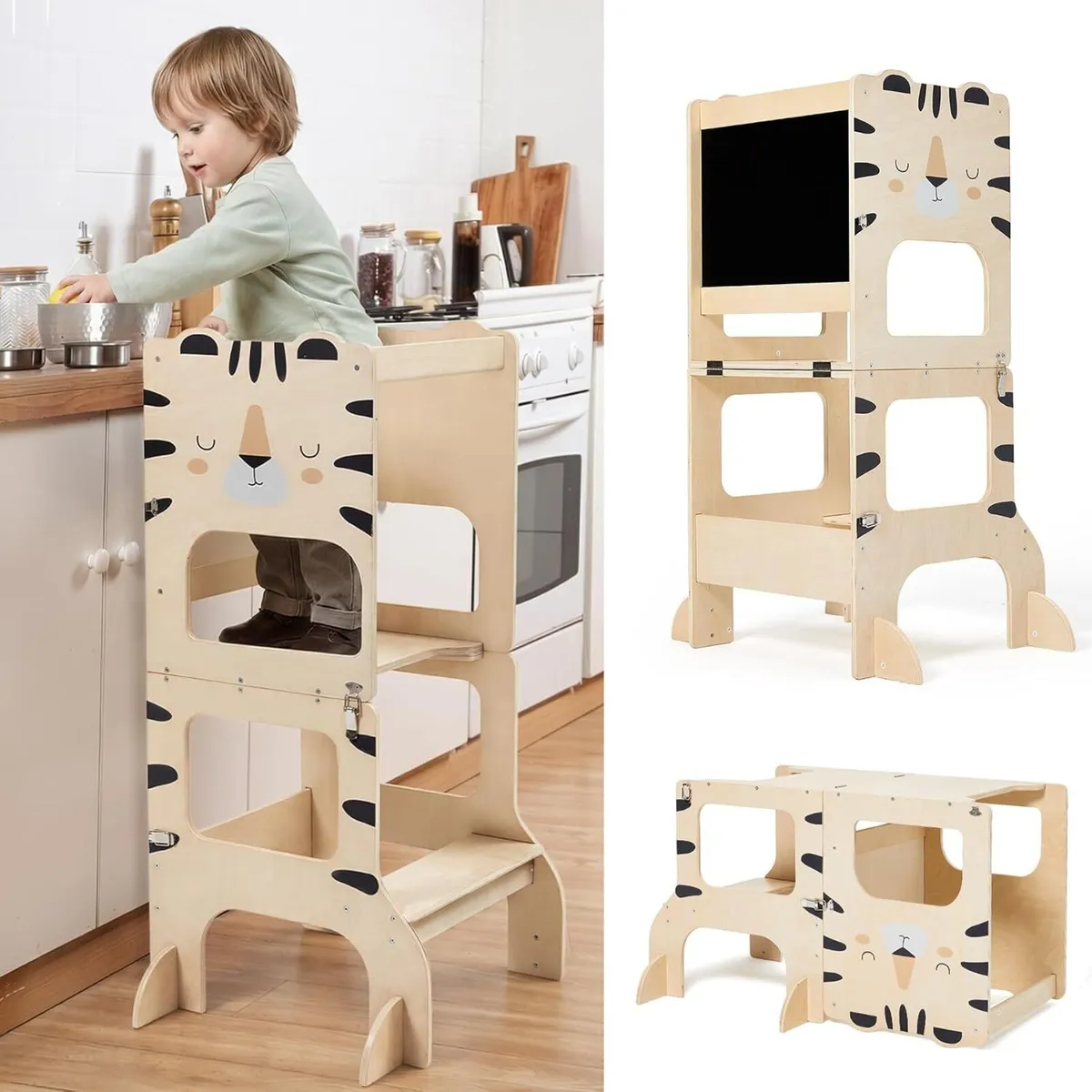 Toddler Kitchen Tower Foldable Montessori - Image 1