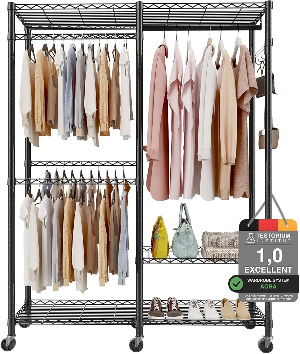 Heavy Duty Clothing Rail Metal Clothes Rack - Image 1