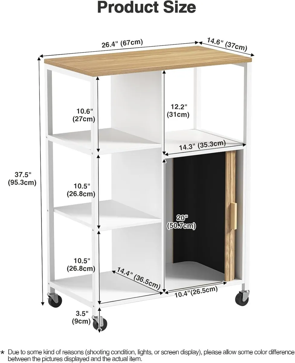 Mobile Kitchen Island with Wheels Storage Space - Image 3