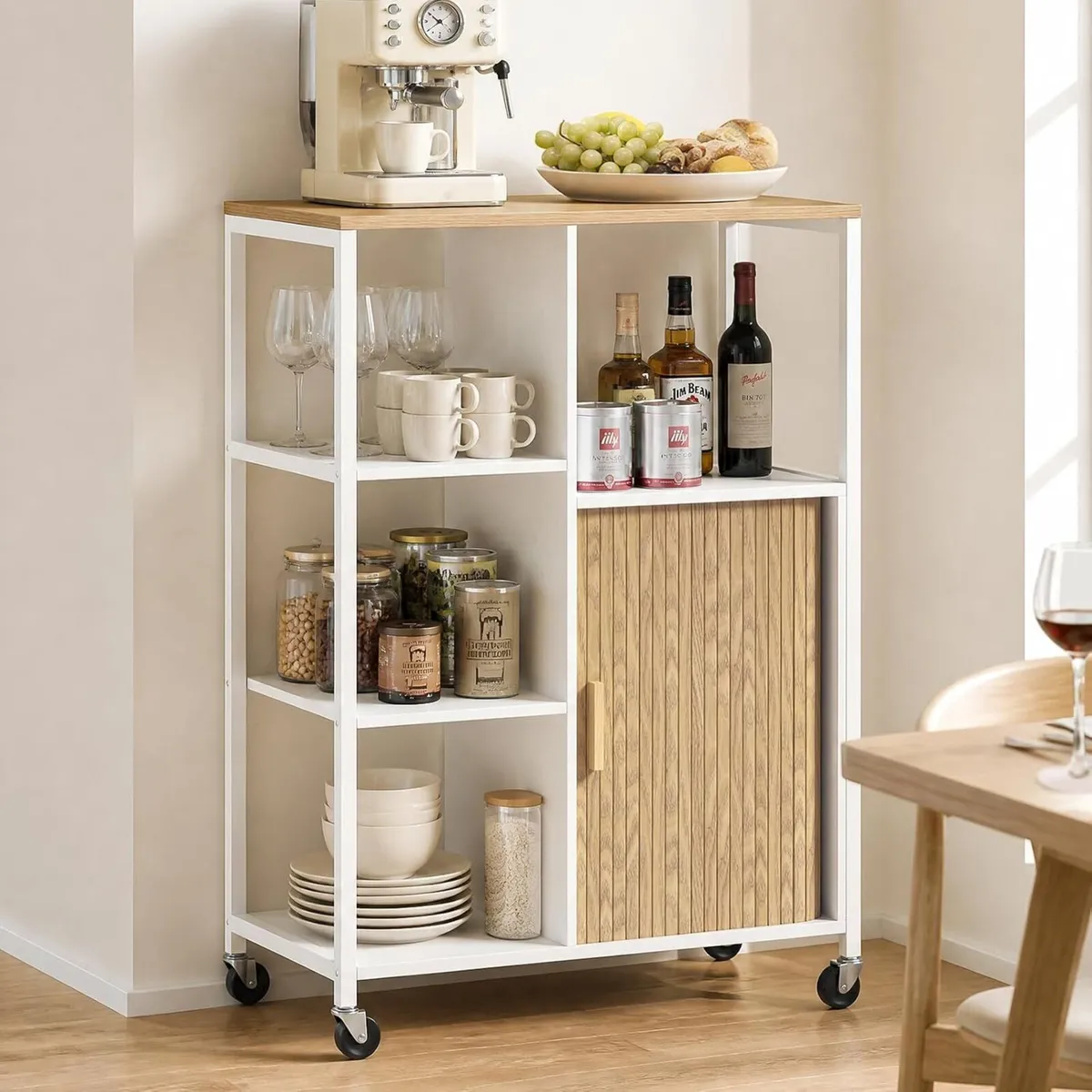 Mobile Kitchen Island with Wheels Storage Space - Image 4