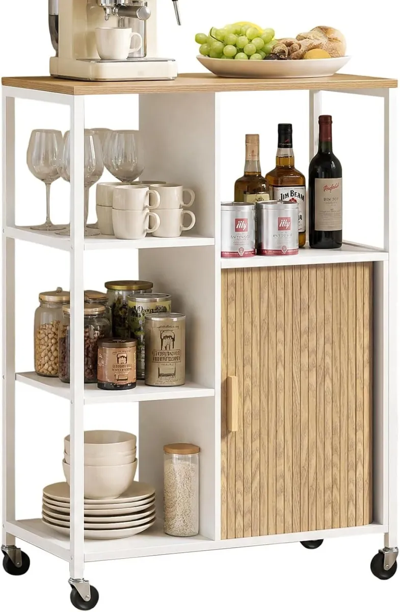 Mobile Kitchen Island with Wheels Storage Space - Image 1