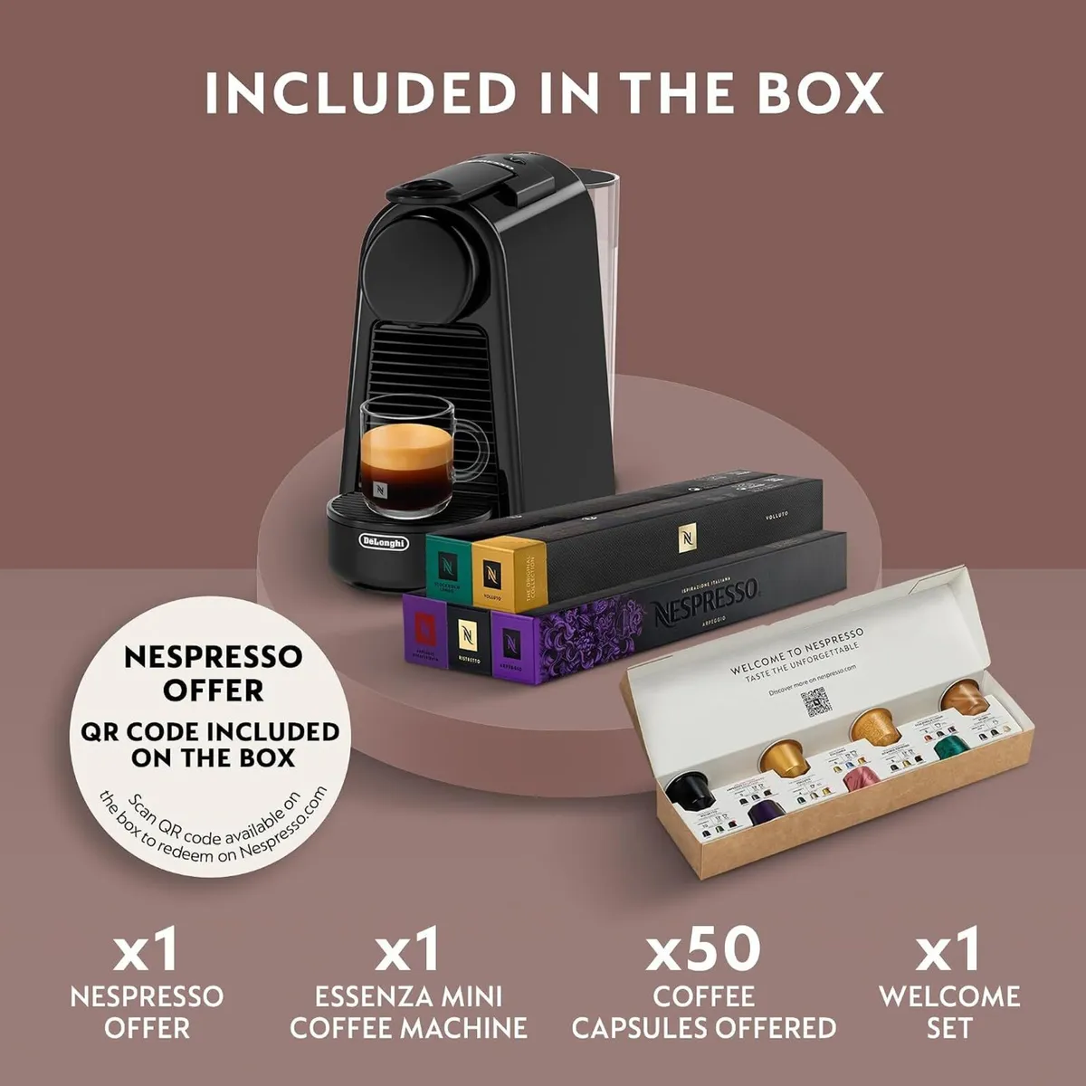 Original Essenza Mini Coffee Machine 50 Pods By - Image 2