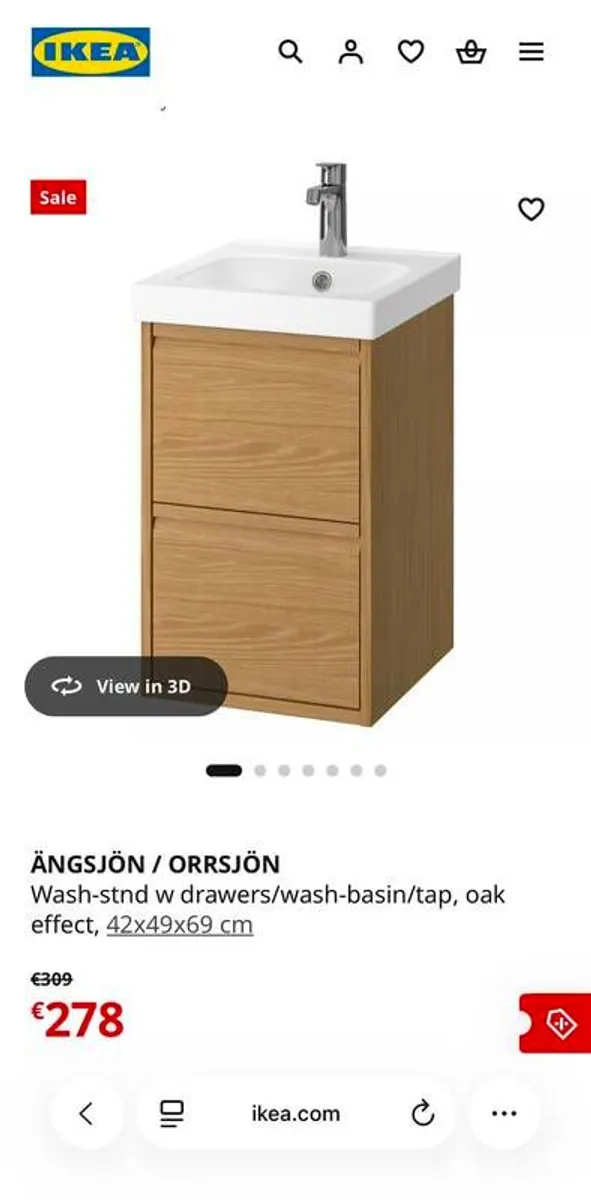 IKEA vanity unit with sink and plumbing, brand new - Image 1
