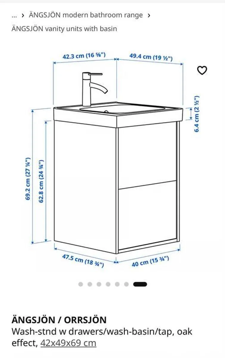 IKEA vanity unit with sink and plumbing, brand new - Image 2
