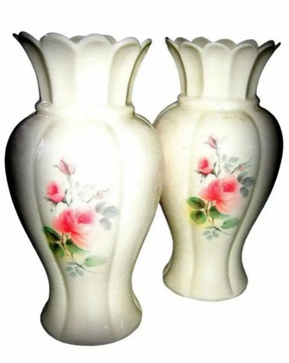 Vintage Pair of Donegal Parian China Vases - Image 1