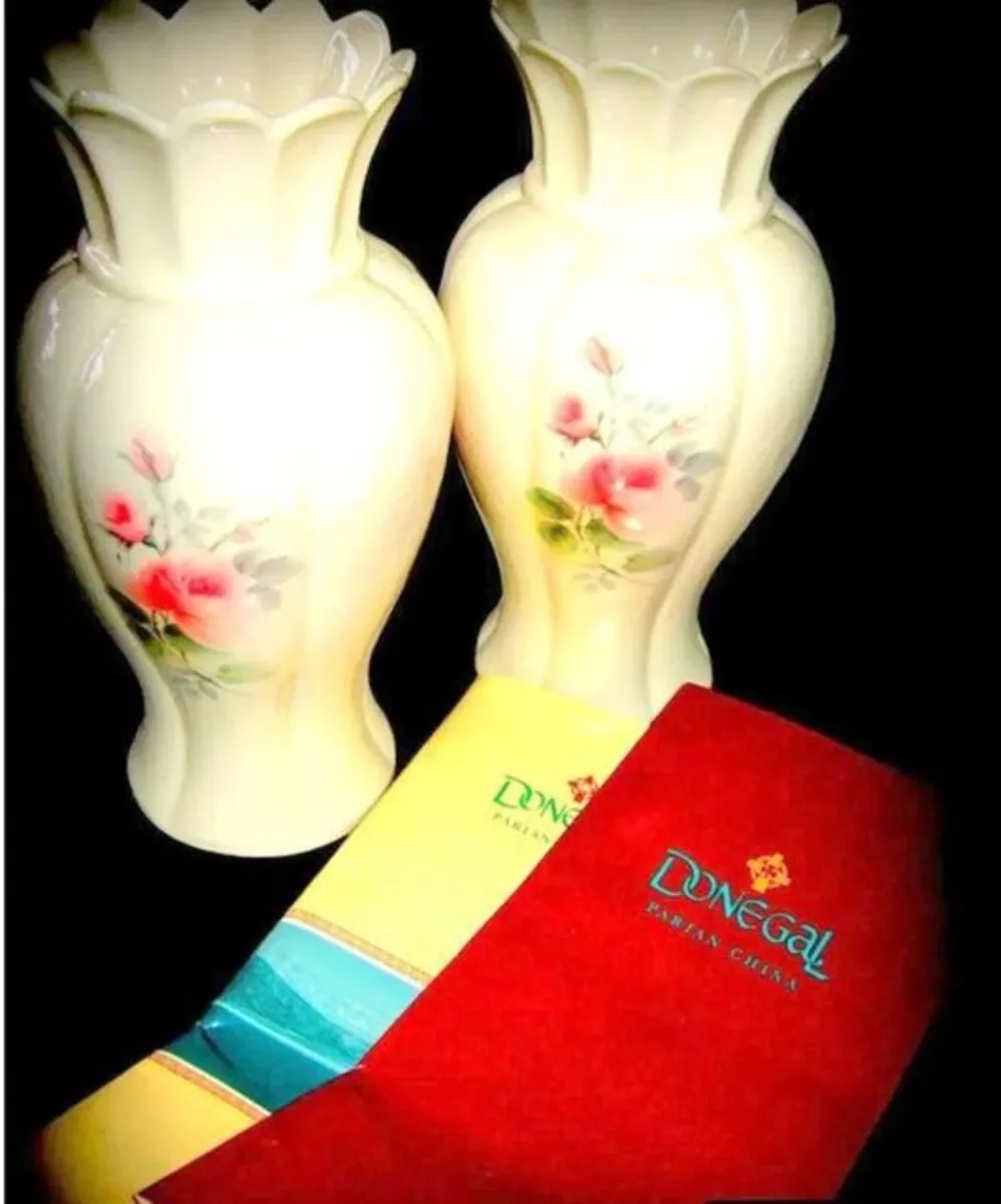 Vintage Pair of Donegal Parian China Vases - Image 2