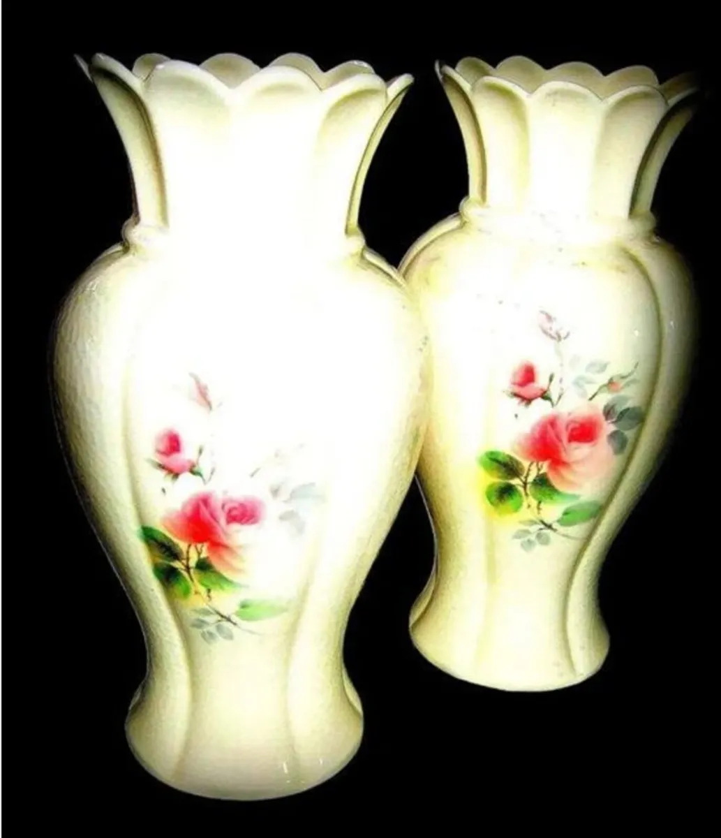 Vintage Pair of Donegal Parian China Vases - Image 3